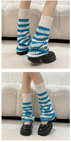 Image of Women Leg Warmer Vintage Striped Leg Socks for Spicy Girls Cute Slim