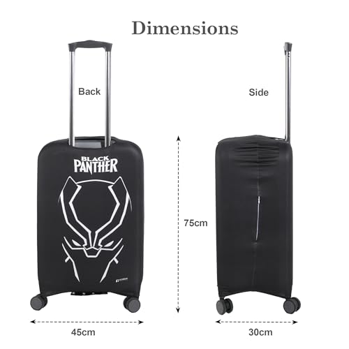 Image of Heart Home 26-30 Inch Polyester Large Size Suitcase Cover | Dustproof and Machine Washable Luggage /Trolley Bag Cover Protector | Panther Black