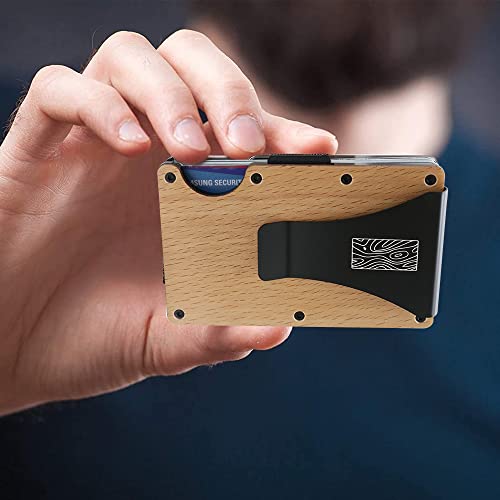 Recycled Beechwood Slim Wallet/Credit Card Holder with Money Clip - RFID Blocking4