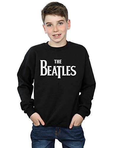 Absolute Cult The Beatles Boys Drop T Logo Sweatshirt Black 9-11 Years