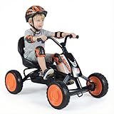 COSTWAY Kinder Gokart mit Pedal, Go Kart mit verstellbarem Sitz, Vor- & Rückwärtsgang, Tretauto bis 30 kg belastbar, Tretfahrzeug Outdoor mit Reifen für Jungen & Mädchen ab 3 Jahren (Schwarz)