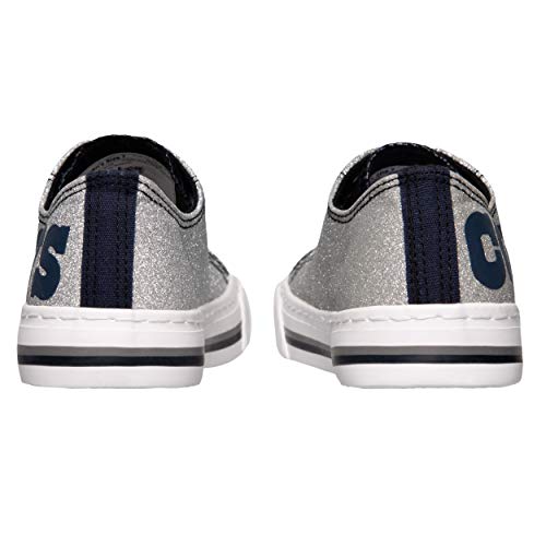 FOCO Women's NFL Team Logo Ladies Fashion Glitter Low Top Canvas Sneakers Shoes Dallas Cowboys Shoes-10/XXL4