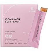 K-Nutra K-Collagen Soft Peach (15.9oz, 30 Sticks) - Skin, Hair, Nail Health, Tasty Jelly, Fast Ab...