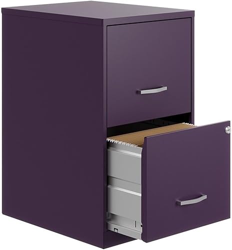 Miniatura 5 de Hirsh Industries Space Solutions - Archivador metálico de 18 pulgadas con 2 cajones, color morado medianoche