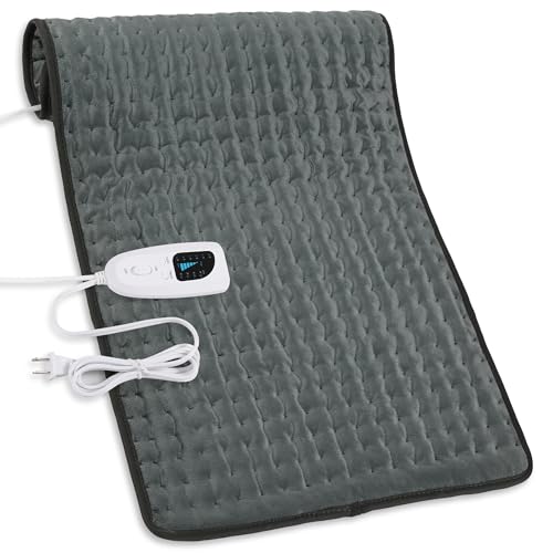 Image of Deepsoon Heating Pad,Electric Heating Pads for Back,Neck,Moist Heating Pad for Abdomen Shoulder Knee Legs,Dry /Moist Heat&Auto Shut Off,Mother's Day Birthday for Men and Women,Dark Gray,33x17 Inch