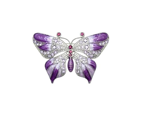 Image of Gorgeous Rhinestone Crystal Enamel Butterfly Pin Brooch