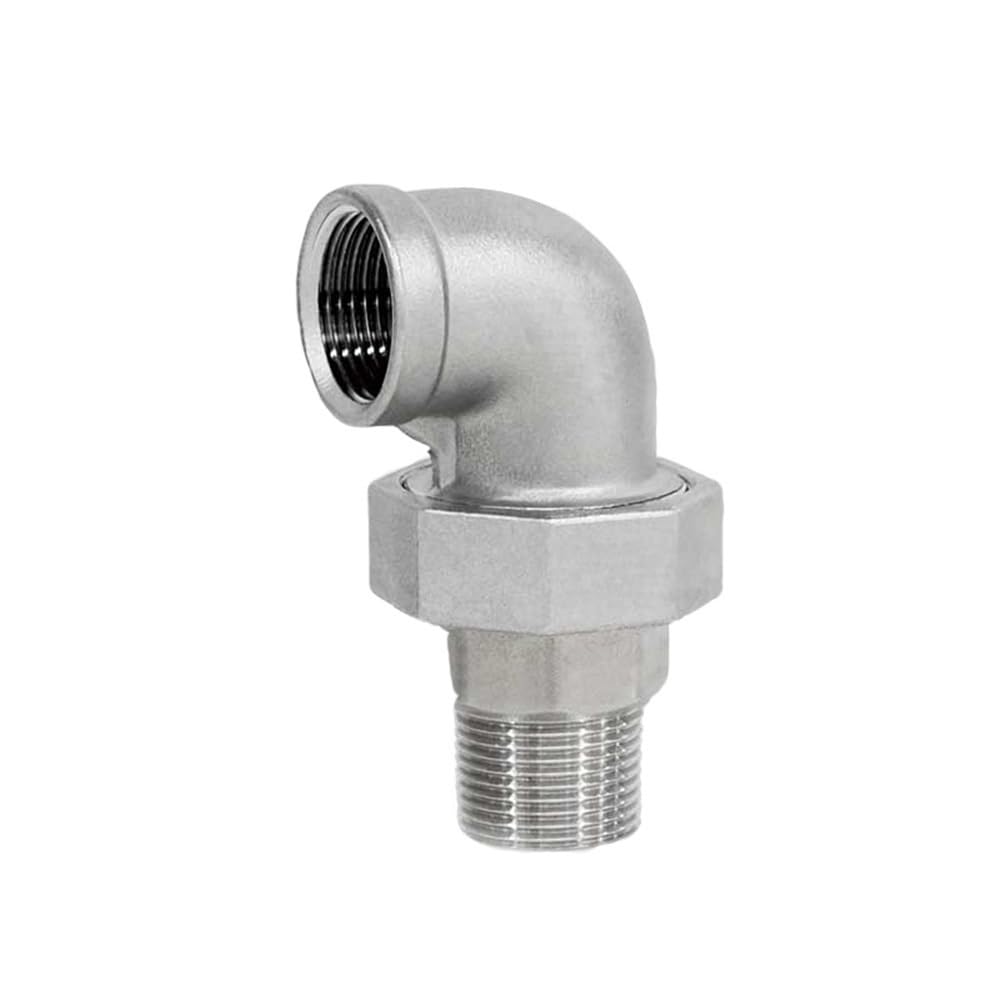 Gaojudaf Women's Brown Threaded Pipe Fitting And Pipe Fitting, 90 Degree Elbow Bsp Thread Ss304 Live Joint Coupling Union Connector 1Pc(,2Inches)