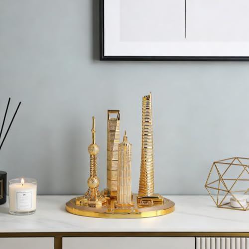 Miniatura 8 de HEEPDD Modelo de arquitectura famoso, Torre de perlas orientales Centro Financiero Global Modelo Shanghai Colección de Edificios Monumento