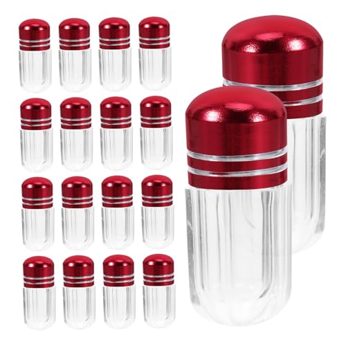 ASAKKURA 20個空のプラスチック製 瓶 キャップ付き 小さな 容器ボトル 詰め替え可能 ホルダー 錠剤 カプセル保管用 透明 軽量 携帯便利 丈夫な素材 使用シナリオ 日常 旅行