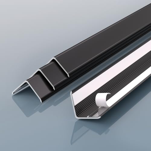 Image of Black Wall Corner Protector, 4Pcs, Length 35.4in, Width 0.79in - Self Adhesive Metal Corner Protector for Aluminum Trim molding, Cabinet Edge Guard, Easy to Install