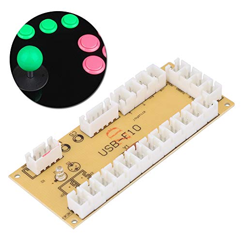 Naroote Tablero de Circuito de Juego Tablero de Control del Controlador de Joystick USB-F10 de Alto Rendimiento para PC Portátil 98/ME/XP/Vista/7/8, Material ABS Verde