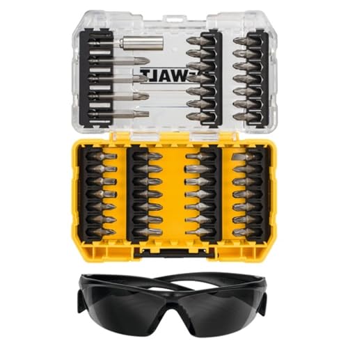 Image of DEWALT DT70703-QZ 47-Piece Screwdriver Set with Tinted Safety Glasses in Small TOUGHCASE, TSTAK Compatible