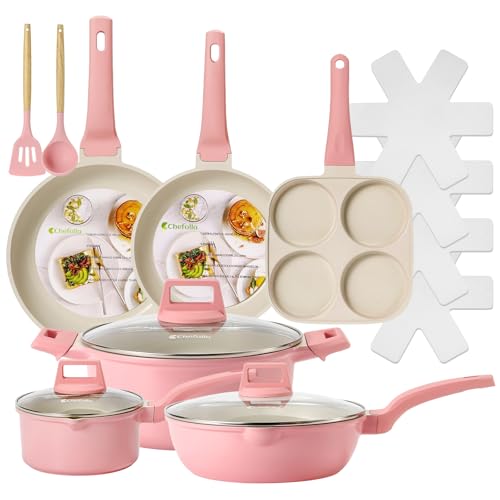 Catálogo de Bateria Flavor Stone - los preferidos. 50 CHEFOLLA Sartenes Antiadherentes 15 Piezas, Bateria de Cocina, Juego de Sartenes de Induccion, Juego de Ollas y Sartenes, Fácil Limpieza, con Sartenes y Cacerolas 100% Libre de...