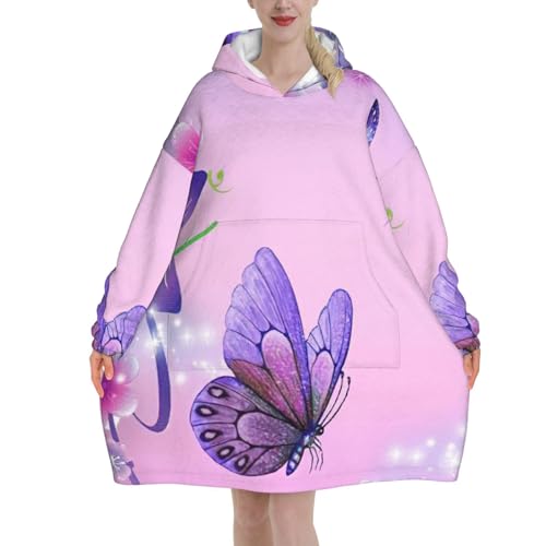 Couverture à capuche papillon rose, le cadeau idéal et chaud pour elle