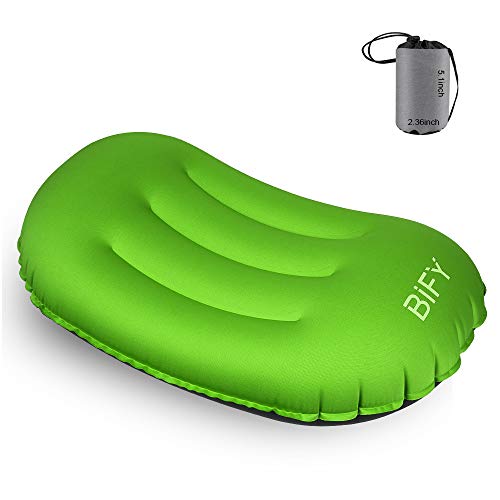 Preisvergleich Produktbild Aufblasbares Kissen BIFY Campingkissen Blau Aufblasbares Reisekissen Sitzkissen multifunktional für Camping im Freien, Strand, Urlaubsreise, Büro, Reise- Grün