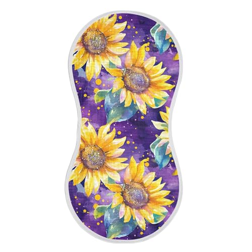 xigua Sunflowers Baby Burp Cloths for Newborn Boys and Girls 4 Pack, Soft & Absorbent Cotton Baby Burp Cloth, Baby Washcloths, Newborn Towel, Burp Rags