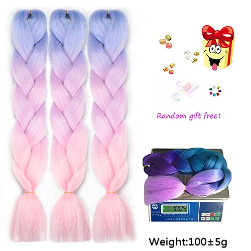 braiding hair pink 6packs jumbo braids extensions - Image 4