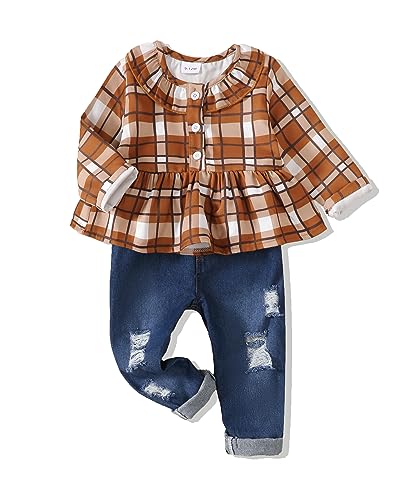 Image of Renotemy Baby Girl Clothes Toddler Girl Clothes Outfits Infant Clothing Jeans Pants Set Cute Clothes Set for Girls