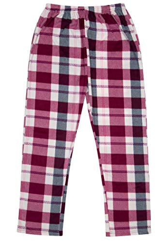 North 15 Girl's Super Cozy Minky Fleece Plaid Lounge Pants (7-14)2