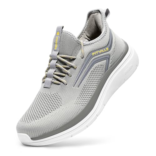 FitVille Men's Wide Walking Shoes Athletic Sneakers Lightweight Workout Slip-on Shoes for Flat Feet...