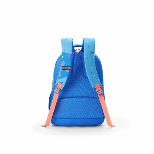 Image of American Tourister Sway | 32 Ltrs | 3 Compartments | Bottle Pocket | Ergonomic Padded Back Panel & Shoulder Straps | School Backpack for Boys & Girls | 1 Year International Warranty | Star Blue