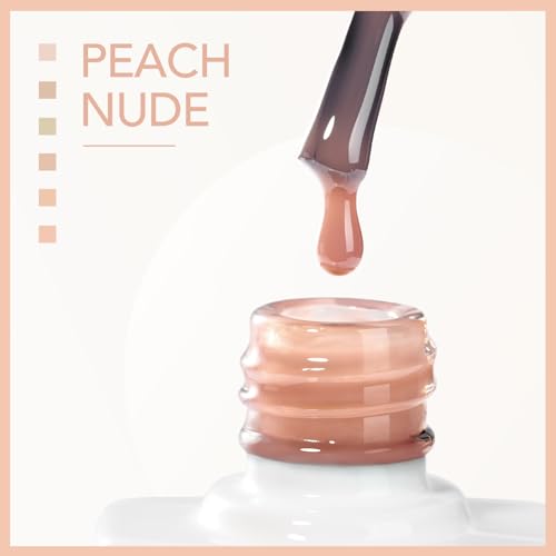 Image of GAOY Jelly Nude Gel Nail Polish Set, 6 Transparent Colors Sheer Light Pink Brown Soak Off UV Light Cure Gel Polish Kit for Salon and Nail Art DIY at Home
