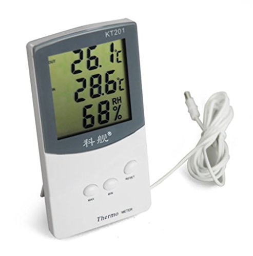 RUIX Termohigrómetro Medidor con Sonda Pecera Tanque Refrigerador