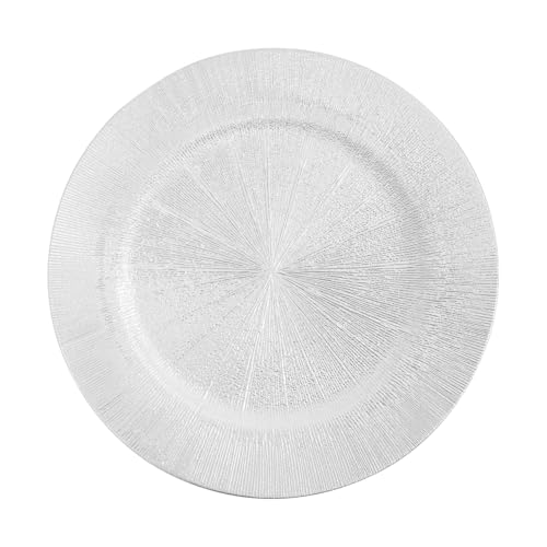 100 Platos Cargadores Redondos Plata 13 pulgadas miniatura 6