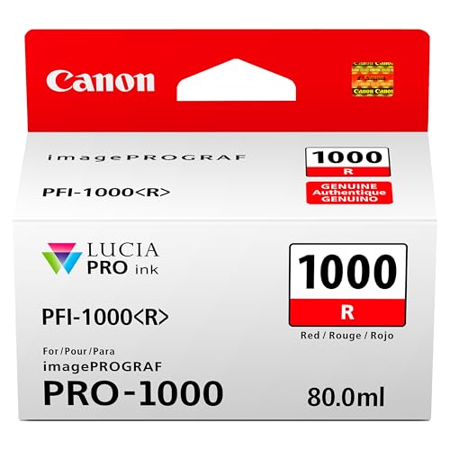 Cartouche jet d'encre Canon PFI-1000 Rouge originale pour exposer vos plus beaux portraits