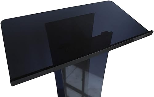 Miniatura 9 de TFCFL Podio acrílico de 43.31 pulgadas, atril de iglesia para conferencias, púlpitos de acrílico negro ligero para boda, iglesia, evento, recepción,