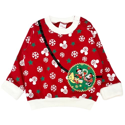 [こどもじかん] トレーナー 裏起毛 ミッキー ミニープレゼント 子供服 コスチューム 子供 キッズ ベビー サンタ コスプレ 衣装 男の子 女の子 赤ちゃん XYZ(総柄 120cm)のサムネイル