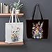 2 Pieces Canvas Tote Bag Fashion Floral Black & White Set Canvas Bag for Work Shopping Beach Reusable Grocery Bags Birthday Christmas Presents for Women Girls Friends Sister Mom Teacher Appreciation