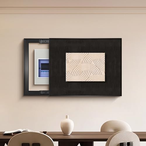 Tapa Cuadro Electrico Vertical, Tapa Decorativa para Caja de Disyuntores, Tapa Contador Luz, Electrico Circuit Breaker panel Covers(Black,70x50cm/28x20in)