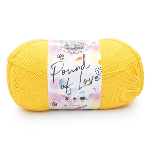 Image of Lion Brand Yarn, Pound of Love Crochet Yarn, Sunflower, Yellow, 1 Pack
