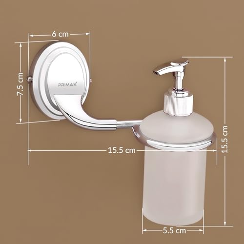 Image of Primax Stainless Steel 304 Grade Cubic Liquid Soap Dispenser /Shampoo Dispenser /Hand Wash Dispenser /Bathroom Accessories (Chrome)