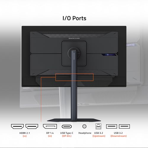 Image of GIGABYTE - MO27U2-27 inch QD-OLED Gaming Monitor - UHD 3840x2160-240Hz - 0.03ms GTG - AMD FreeSync Premium Pro, G-SYNC Compatible - Type C KVM - HDMI, DP, Type-C - Height and Tilt Adjustable - Black