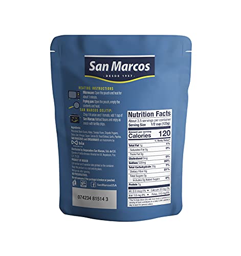 Image of San Marcos Refried Black Beans With Chipotle, 15.1 oz (Pack of 12)