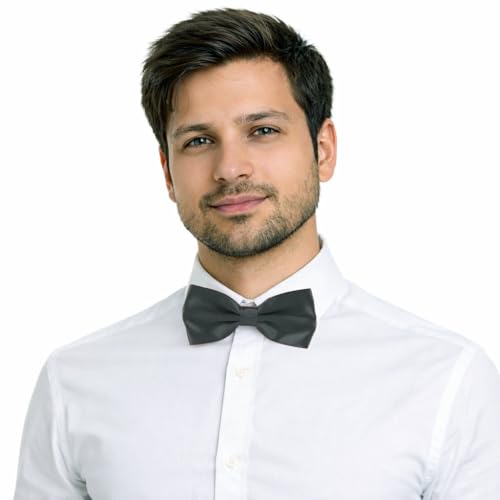 Image of Mens Classic Solid colour Bowtie 6pcs /12pcs Combo Pre-tied Satin polyester Formal tuxedo Bow tie Set For Boy Women and Men & Adjustable Length