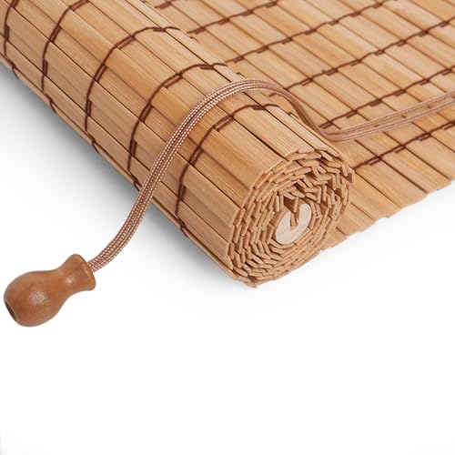 Persianas de bambú de 80 x 160 cm, de bambú natural, persianas romanas enrollables, para ventanas, interiores y exteriores