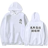 Yumenam Haikyuu - Sudadera de voleibol juvenil con capucha y manga larga con capucha con capucha y sudaderas, para cosplay, Karasuno High School Hinata Shoyo Kageyama Club Jersey Tops, Blanco B, XS