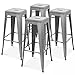 Lot de 4 tabourets de Bar en Acier Gris Mat