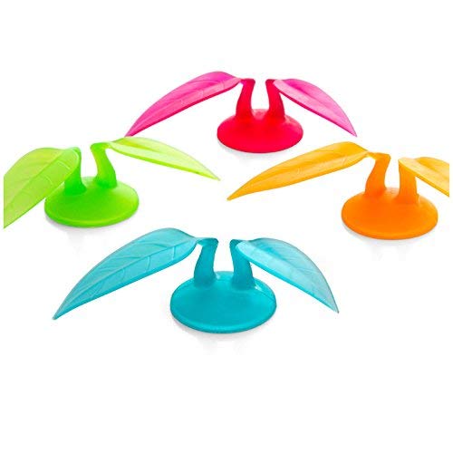 KIDDYBO Multifonctions Polyvalent Support Crochet Ventouse Feuille porte brosse à dent, brossettes, rasoir, câble, clés, stylos, sachets de thé, porte bijoux (Lot de 4)