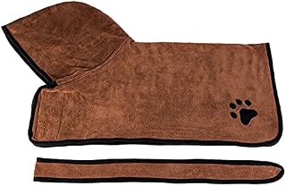 HKYBCF Albornoz for Perros XS-XL Toalla de baño for Perros pequeños medianos Grandes 400g Toalla de Secado de Microfibra súper Absorbente for Mascotas (Color : Brown, Size : S)