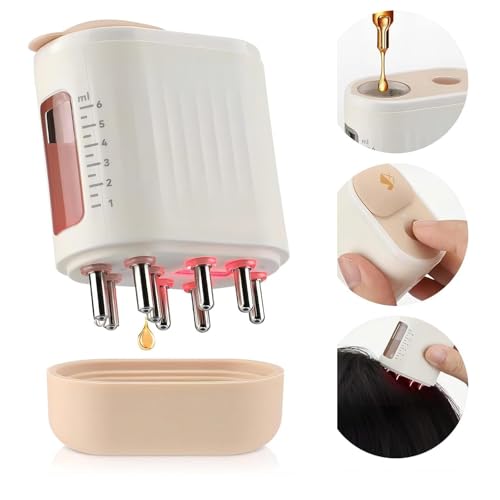 2-in-1 Electric Hair Oil Applicator & Scalp Massager with Red Light Therapy – USB Rechargeable, Waterproof, Portable Hair Care Solution for Growth and Treatment, High Vibrating 6ML Scale 2-in-1 Electric Hair Oil Applicator & Scalp Massager with Red Light Therapy – USB Rechargeable, Waterproof, Portable Hair Care Solution for Growth and Treatment, High Vibrating 6ML Scale