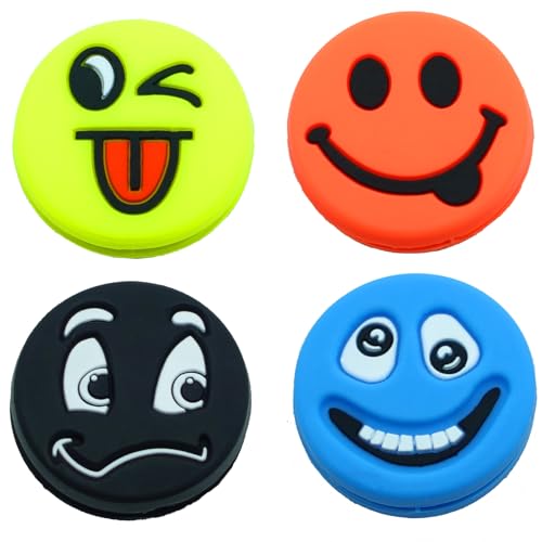 Tannius Tennis Racket Vibration Dampener, Racket String Shock Absorber, Great Tennis Gift (4 Emojis)