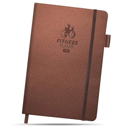 BIROYAL Premium Gym Buch für Hochintensiv-Trainierende, Täglicher Platz für 12 Kraftübungen & 5 Cardio-Sessions, Trainingstagebuch, Trainingsbuch Krafttraining, Fitness Journal für Gym, Heimtraining