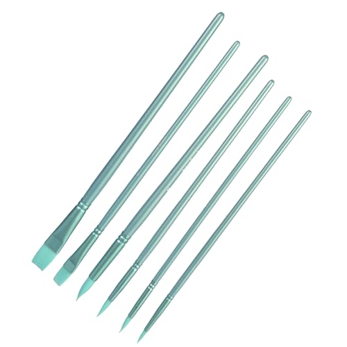 6 pinceles profesionales de cerdas de nailon para acuarela, para artistas, principiantes, acrílicos, gouache, pintura al óleo, manualidades y suministros de costura