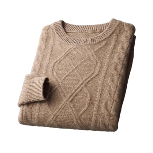 Mens Cashmere O-Neck Sweater Winter Warm Thick Plus Size Knitted Pullover