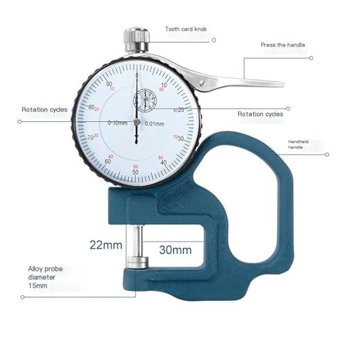 Calibrador de espesor con puntero 0-10mm 0.01mm miniatura 2