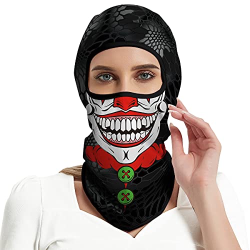 Image of Red Plume 3PCS Balaclava Full Face Mask Ski Mask UV Protection Cover Motorcycle Full Face Mask for Men Women Outdoor Sports